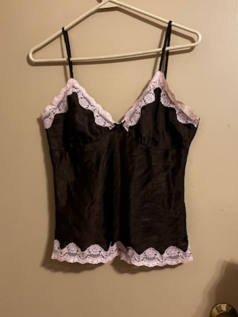 Beautiful Brown Satin Camisole with Lace Size M